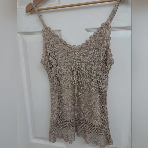 Gold crochet cami top - Picture 9 of 11